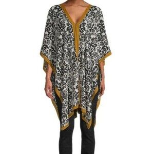 Vince Camuto Floral Poncho Kimono Sleeves One Size